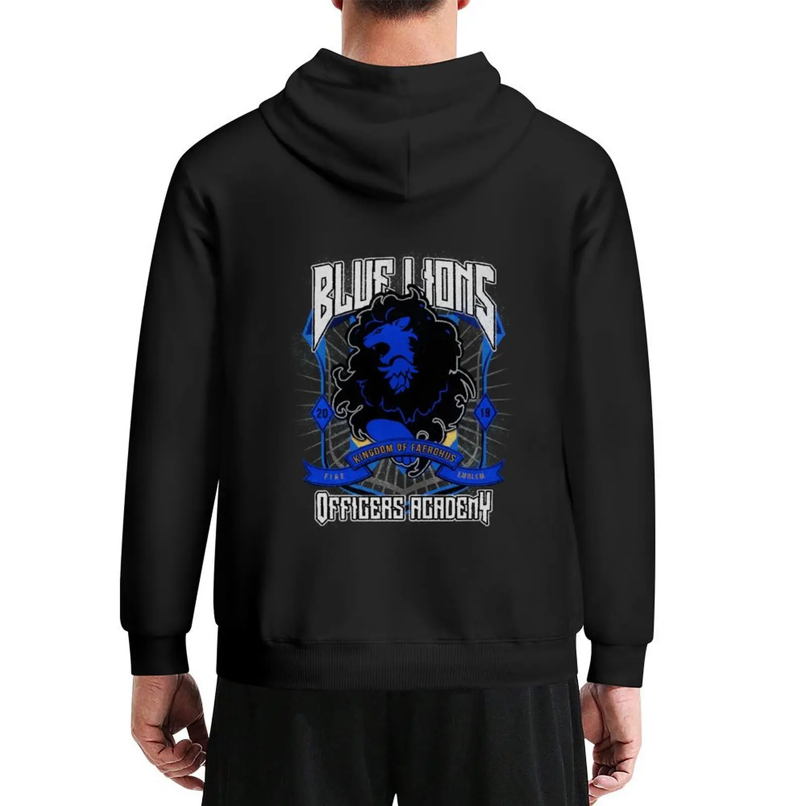 

Blue Lions Crest Hoodie japanese style korean autumn clothes mens designer clothes autumn clothes autumn hoodie