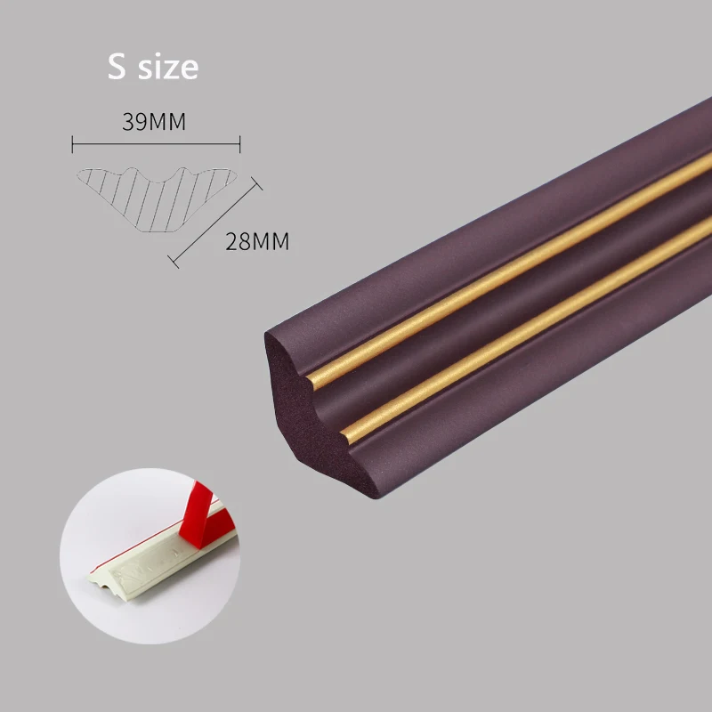 5M 3D Foam Wall Edge Strip Stickers Zelfklevende Waterdichte Plint Hoek Taille Lijn Plafond Rand Strip Home Decor
