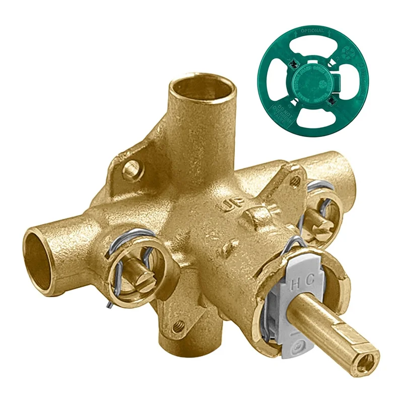 

HLZS-Совместимый с Moen Positemp 2570 4-портовый латунный душевой клапан с балансировкой давления и остановками, замена для смесителя для ванны