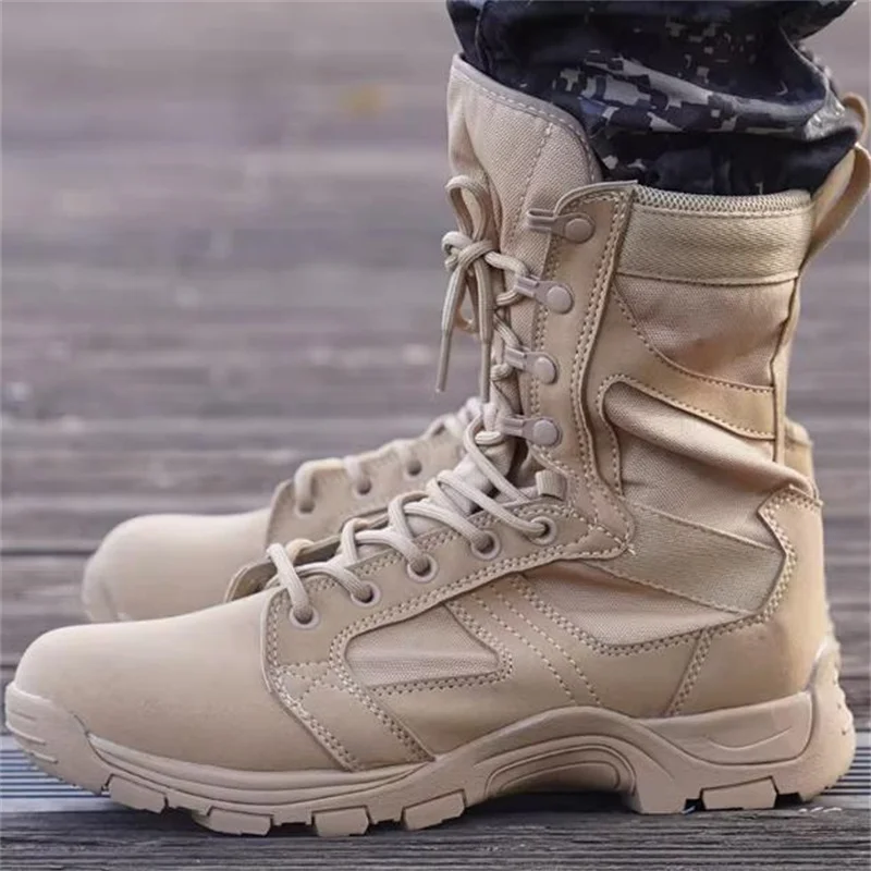 Summer Hight-Top Men's Lightweight Hiking Boots Breathable duty boots Mountain climbing training boots Work shoes size 37 46