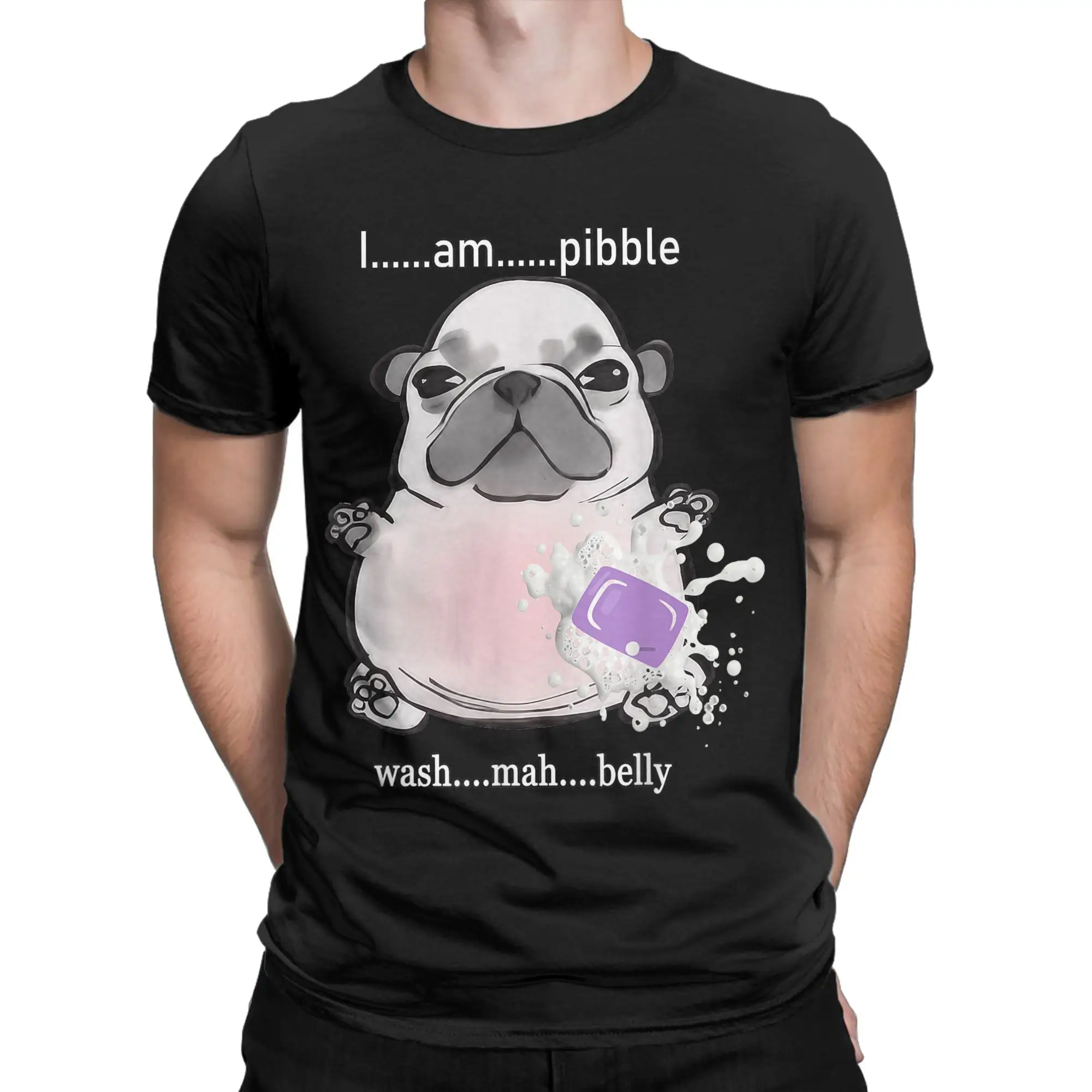 

I Am Pibble Wash My Belly Pibble Meme Funny Dog Brainrot T-Shirts For Men's Hippie Tee Shirt Short Sleeve Y2K Casual Tops