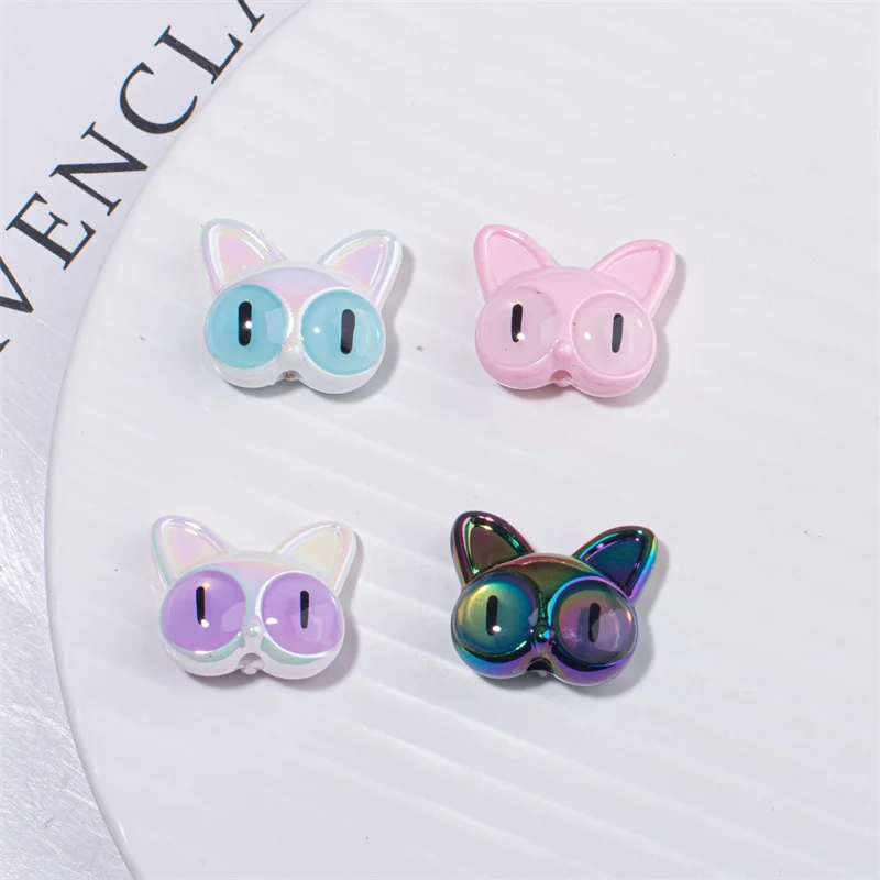 Newest 50pcs/lot uv color print animals cartoon ovals heads shape acrylic beads diy jewelry garment pendant accessory