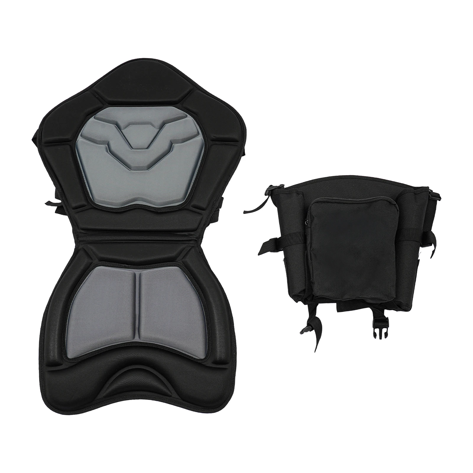 

Kayak Seat with Storage Bag & Rod Holders, 50mm Thick Ergonomic Boat Seat for Canoe Surfboard Fishing Universal Fit for Most Watercraft