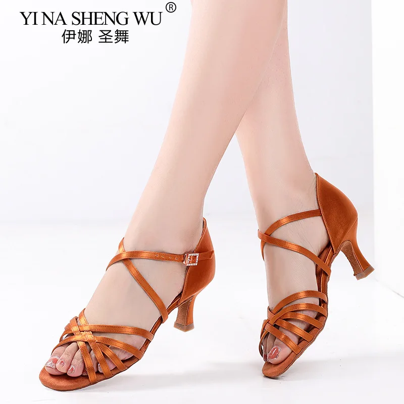 النساء أحذية الرقص اللاتينية قاعة الرقص التانغو السالسا ممارسة الأداء أحذية عالية الكعب أحذية الرقص القياسية بكعب 6/7.5/8.5 سنتيمتر