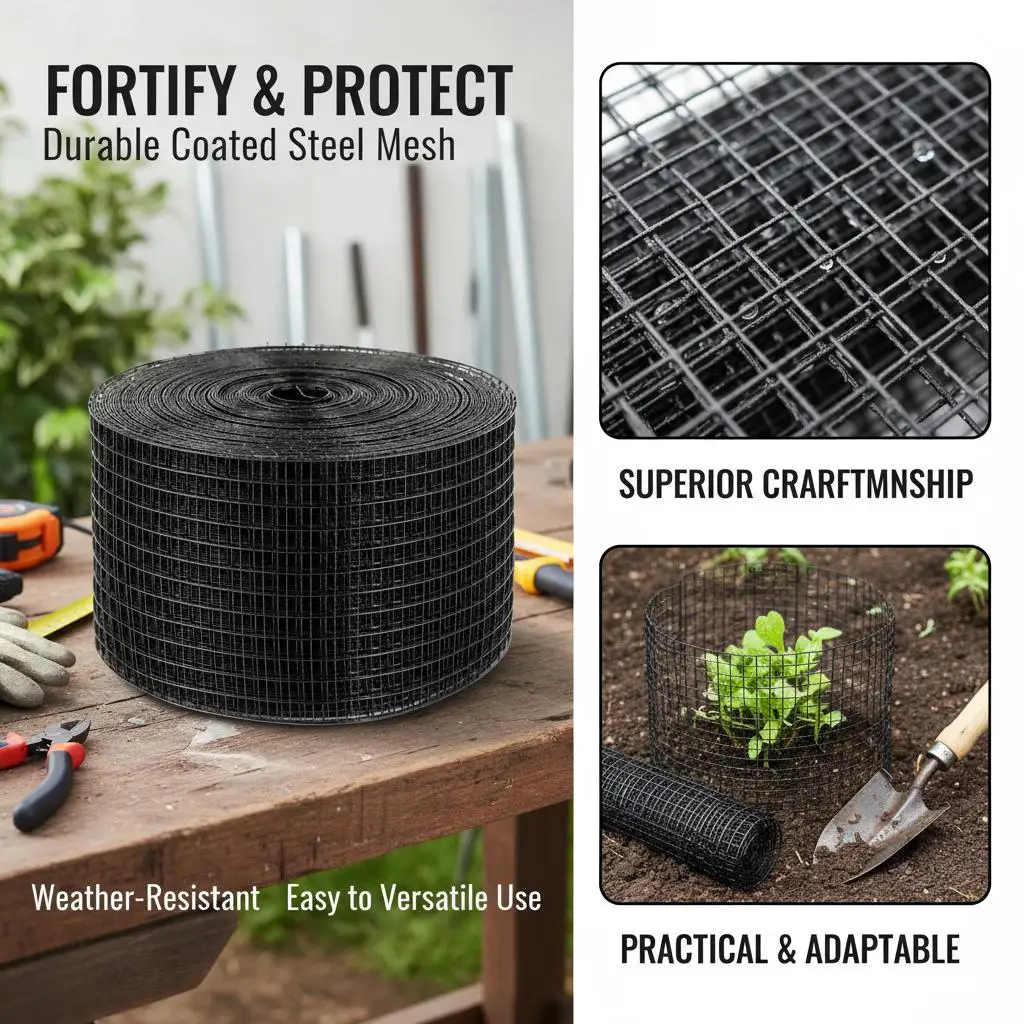 Solar Panel Protection Mesh 8x100ft For Rooftop Solar Arrays, Agricultural Farms, Wildlife Habitats, Rust-proof PVC Coating,