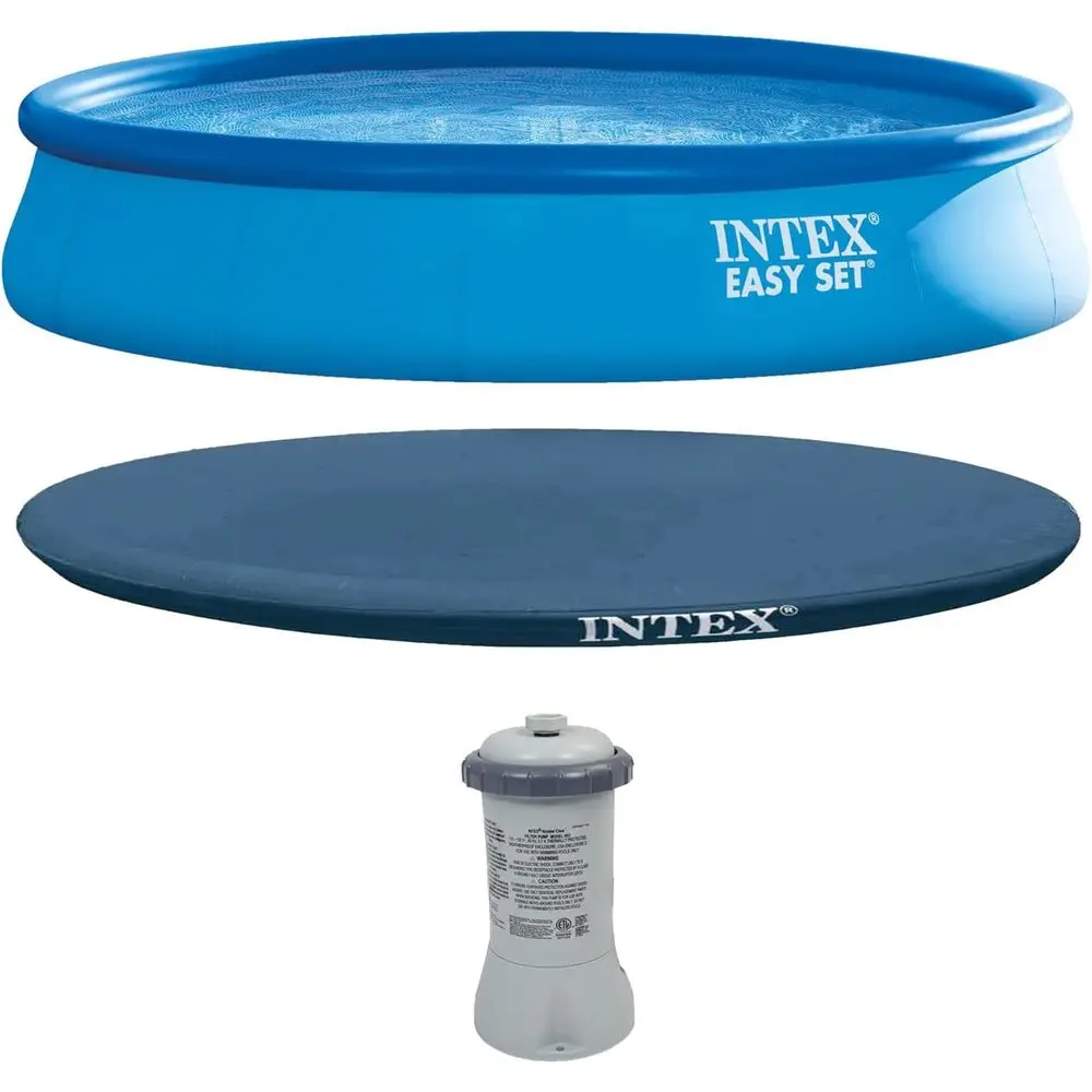 

Круглый каркасный бассейн 15 футов x 33 дюйма с покрытием и картриджным фильтрующим насосом