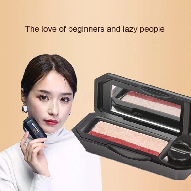 Paleta do makijażu oczu z brokatem, dwukolorowa, z lusterkiem i pędzelkiem, wodoodporna, długotrwała, kosmetyk z połyskiem.