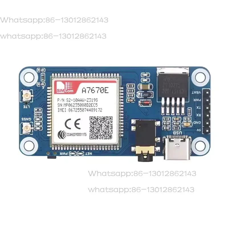 A7670E 4G LTE Cat‑1 GNSS GSM GPRS Expansion HAT Development Board, Complete Kit for Raspberry Pi 5 Zero 2 WH