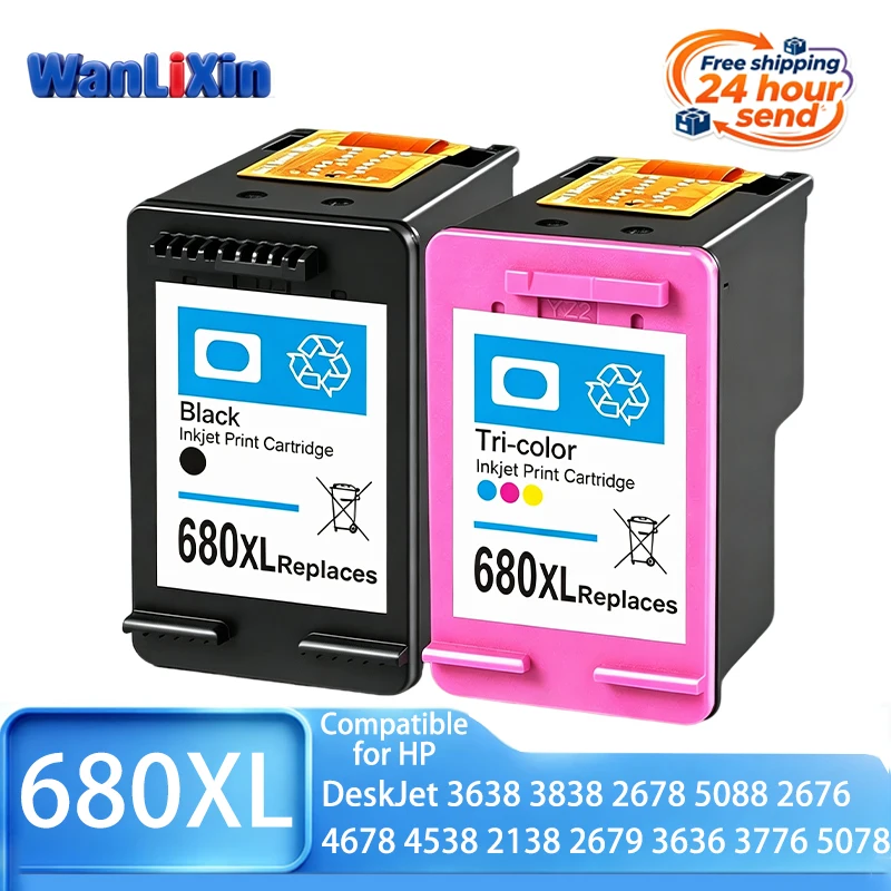 For HP680XL 680 680XL Ink Cartridge Printhead Compatible For DeskJet 3638 3838 2678 5088 2676 4678 4538 2138 2679 3636 3776 5078