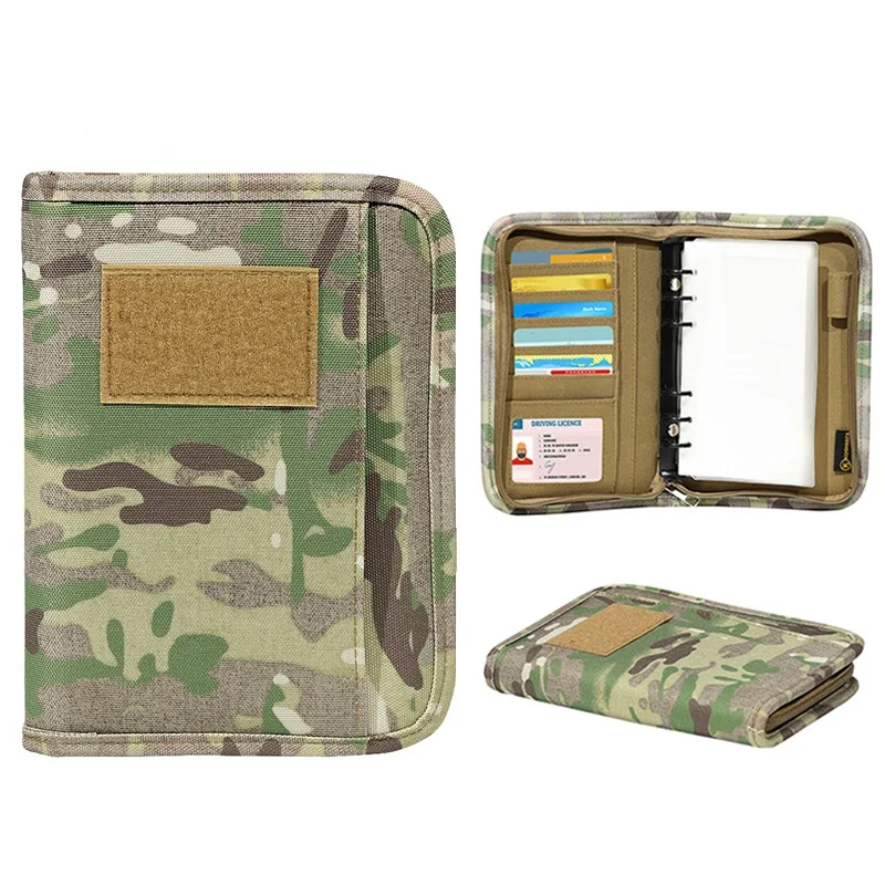 Camouflage Tactical Notebook Ring Binder Waterproof Outdoor Notebook Cover Loose-leaf Paper Notepad Diary Camping Protect Case