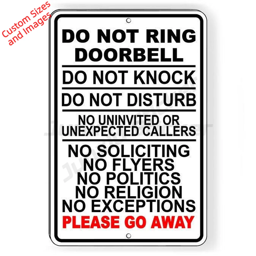 Do Not Knock Or Ring Do Not Disturb No Soliciting Vinyl Decal For Door And Window UV Resistant Sticker Visitor Notice