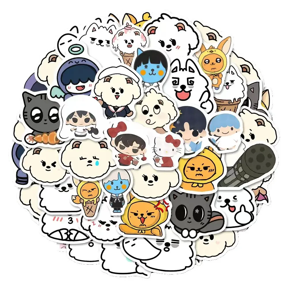 65pcs Kpop Cute Animal Plastic Stickers SooBin YeonJun TaeHyun Creative Decorative Hand Account Waterproof Stickers Fans Gifts