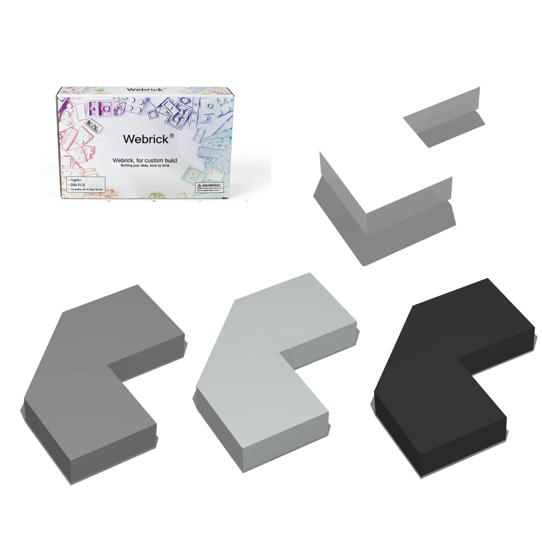 

200PCS 27263 Modifed Facet 2x2 Tile Plate Board Building Blocks Set with Box，Parts Idea 100% Compatible Toys