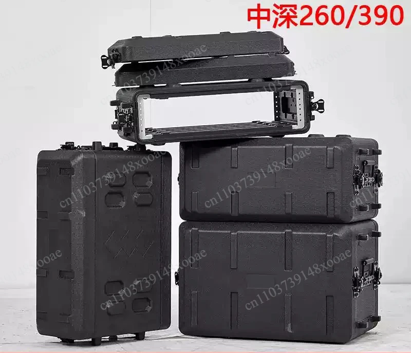 Tool Cabinet Flight Case Stage Audio Amplifier Organizer Portable Toolbox Shockproof PE Plastic Microphone Receiver Box