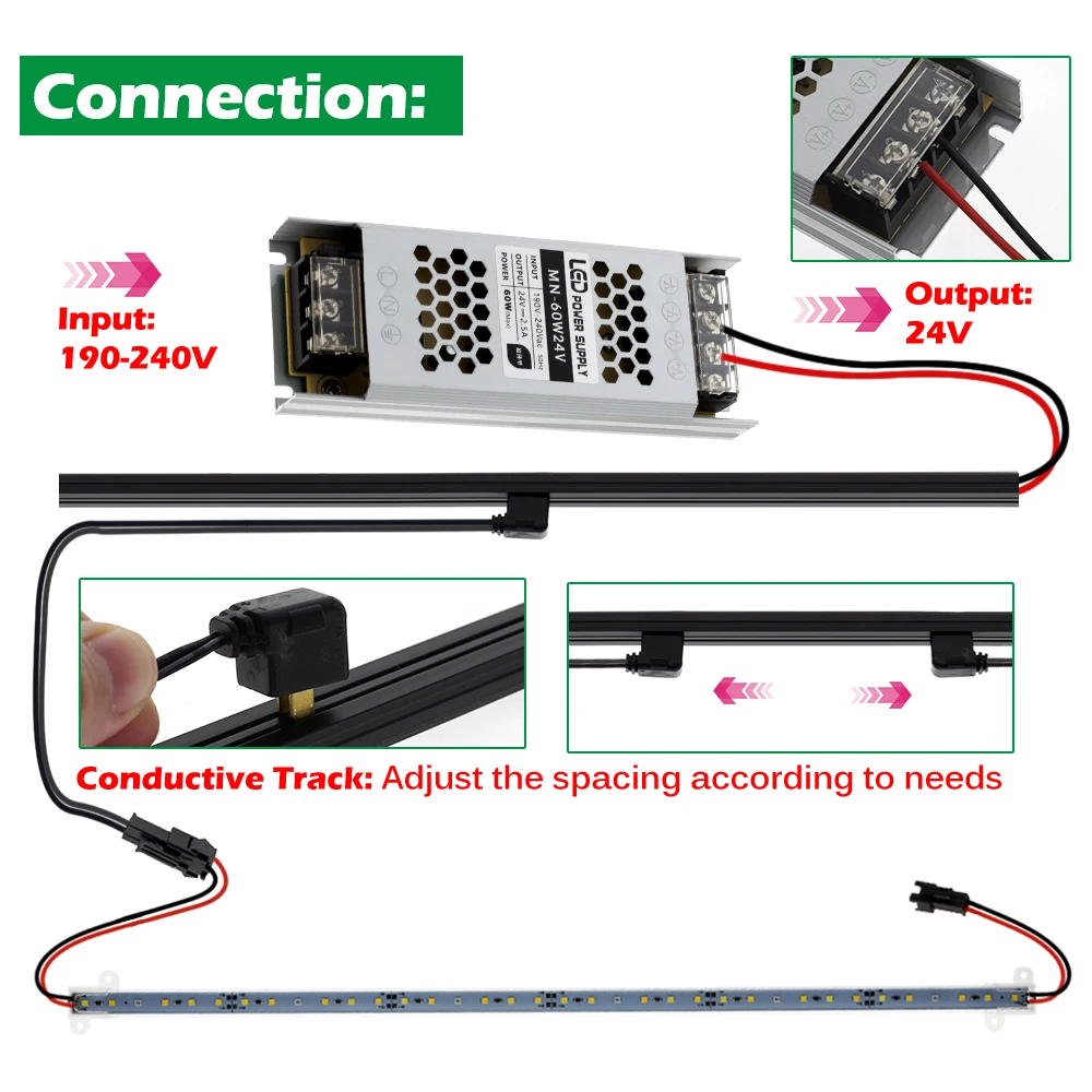 LED Grow Light With Conductive Track Full Spectrum Sunlike LED Phyto Lamp 7W 50cm LED Bar Lamp For Indoor Plants Flower Seedling