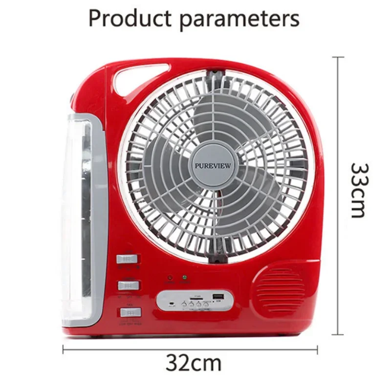 พัดลมตั้งโต๊ะพลังงานแสงอาทิตย์แบบชาร์จไฟได้สำหรับกลางแจ้งในบ้านตั้งแคมป์ขนาดเล็ก8นิ้วมี2เกียร์