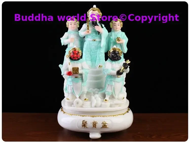 40CM Large Wholesale buddha figure Asia HOME protection shop company Prosperity WU LU CAI SHEN God of wealth FENG SHUI statue