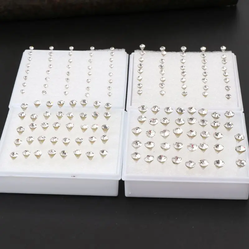 Nice 20 Pairs 2-5mm Ear Studs Earrings Faux for Rhinestone Studs Nose Lip Ear Sticks Chin Ear Needles Jew