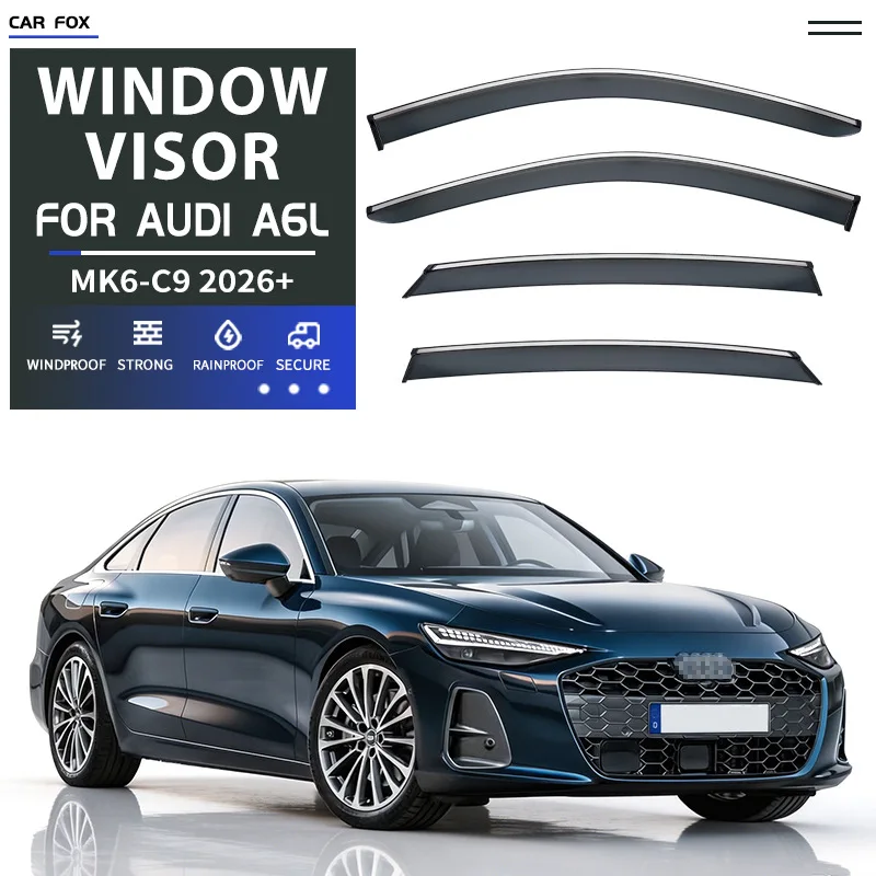 4Pcs Window Visor For Audi A6L C9 2026+ Weathershield Sun Rain Deflector Guard Car Window Deflector