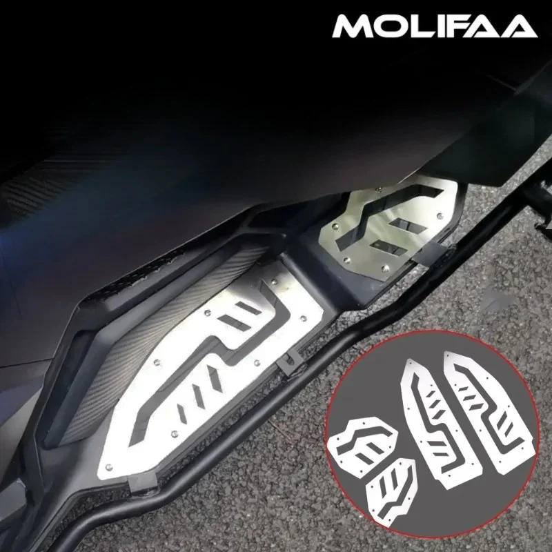 

Для SYM HUSKY ADV 150 подставка для ног мотоцикла из нержавеющей стали, противоскользящая подставка для ног, защитный чехол, серебряные аксессуары