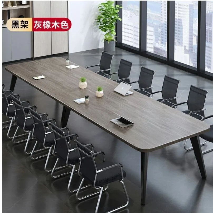 طاولة مؤتمرات طاولة طويلة بسيطة وحديثة لغرفة الاجتماعات الصغيرة طاولة تدريب منضدة بسيطة مكتب طويل ومجموعة كرسي