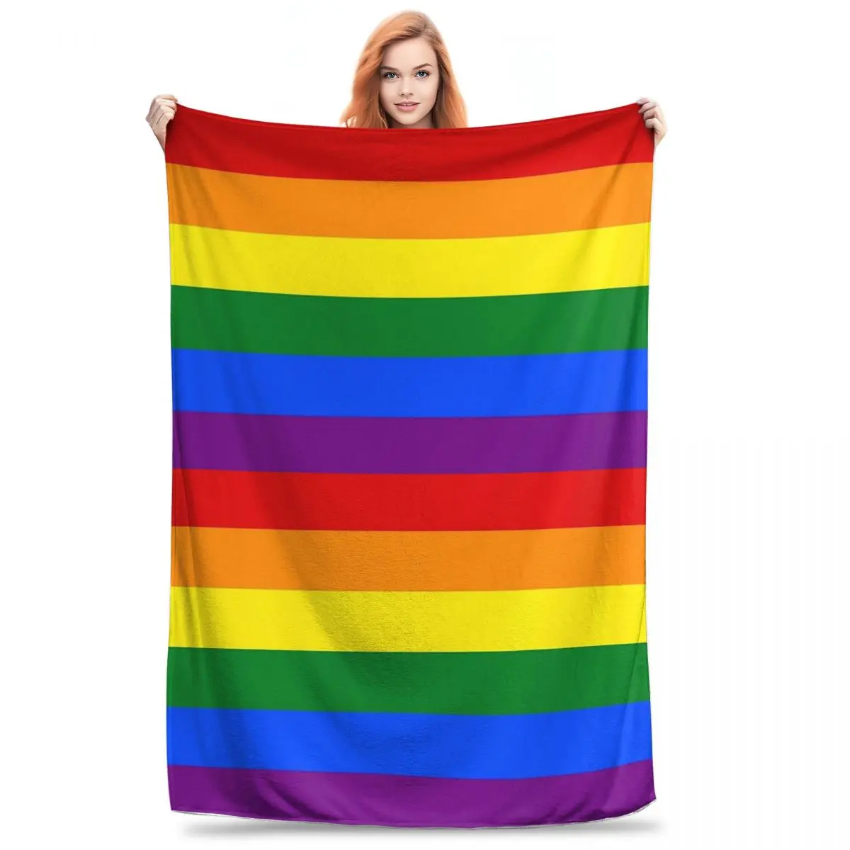 Gay Pride LGBT Flag LGBTQ Rainbow Pride Parade Blankets Flannel Super Soft Sofa Throw Blankets For Couch Office Throws Bedspread