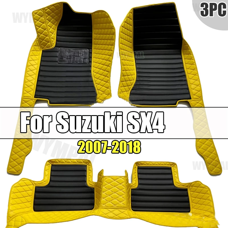 Alfombrillas de coche para Suzuki SX4 Hatchback 2018, 2017, 2016, 2015, 2014, 2013, 2012, 2011, 2010, 2009, 2008, 2007, accesorios para automóviles