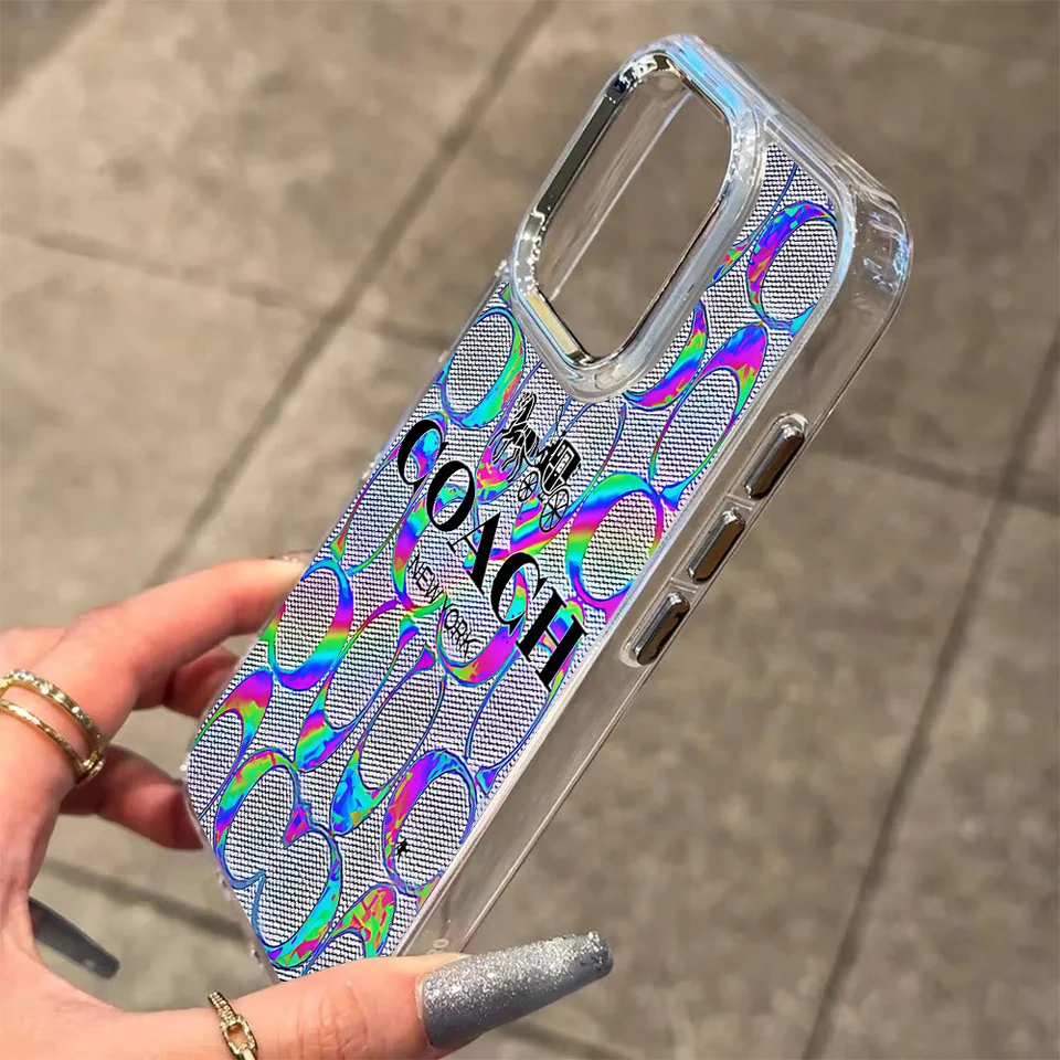 Funda transparente con cerezas C-Coach-s para iPhone 17e 17 16e 16 15 14 13 12 11 mini Pro Max X XR XSMAX 8 7 Air Plus 4