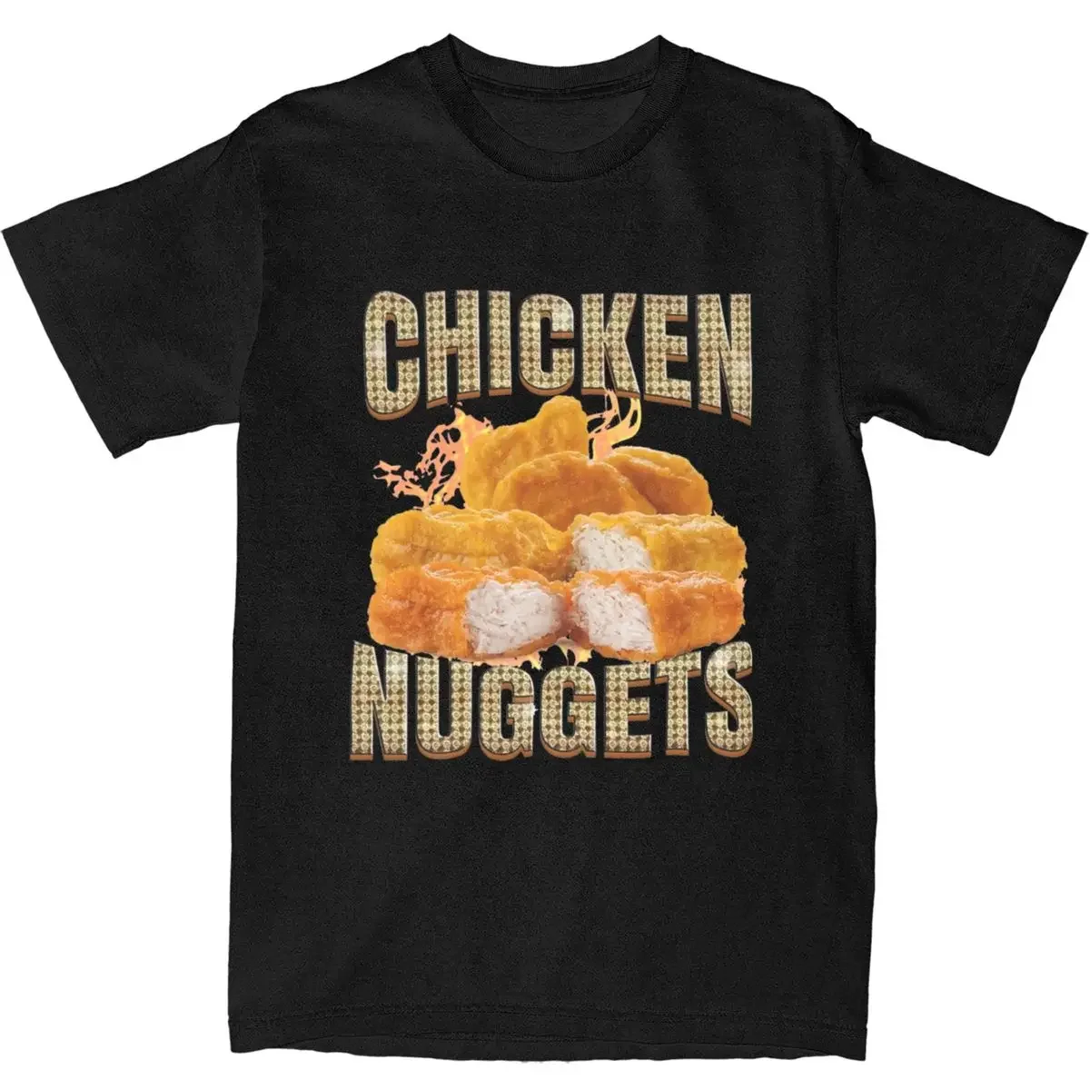 New Arrival fashion Humor Funny Chicken Nuggets Lovers T-Shirts 100% Cotton Humor Junk Food Tees Shirt Birthday Present Clothes