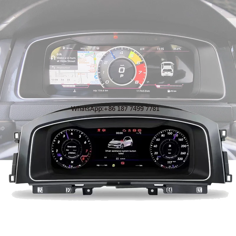 

Latest Original Car Digital Virtual Cluster Instrument Speedometer Panel for . .7 R .7 MK7 GTi Smart LCD Dashboard