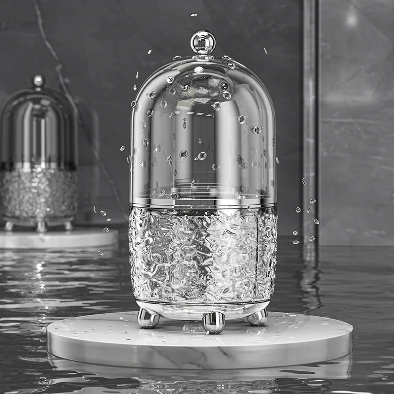 1 Pc Cosmetics Storage Box Advanced Sense Makeup Brush Rotating Desktop Large Capacity Dustproof Dresser Storage Container