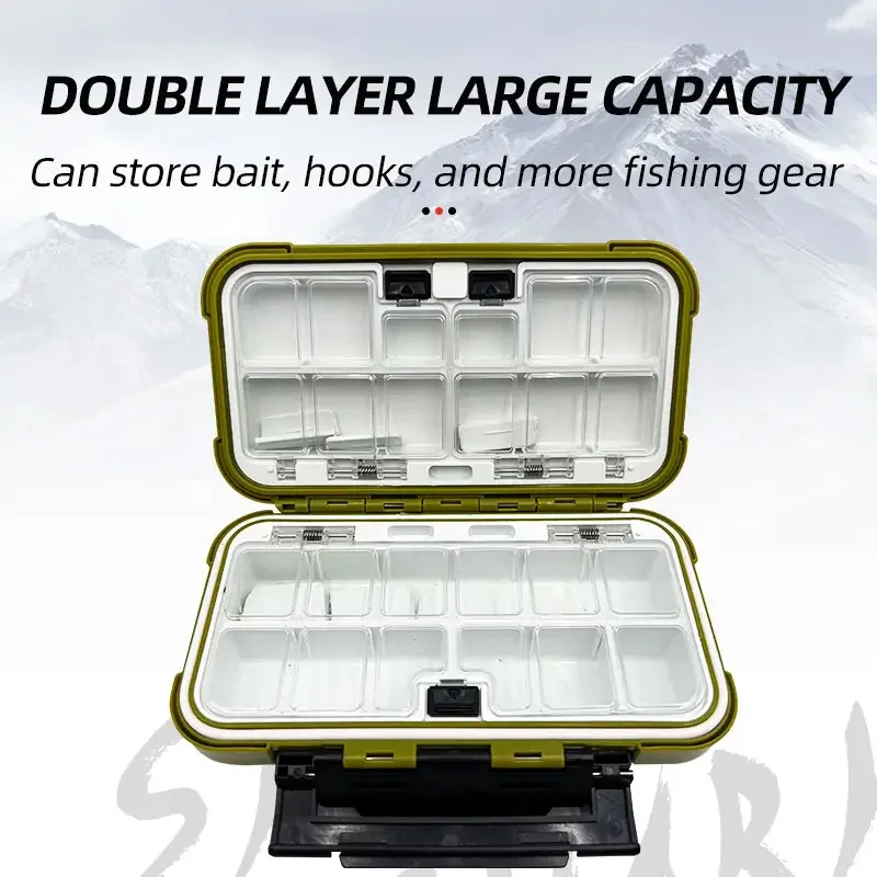 Fishing Box Double Sided Plastic Waterproof Lure Hook Equipment Box Carp Storage Tackle Box