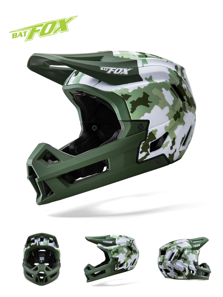 BATFOX Full Face MTB Fahrradhelm Erwachsene Jugend Offroad Radfahren Roller Sport Sicherheit Schutz Racing Mountainbike Helme – Detail 16