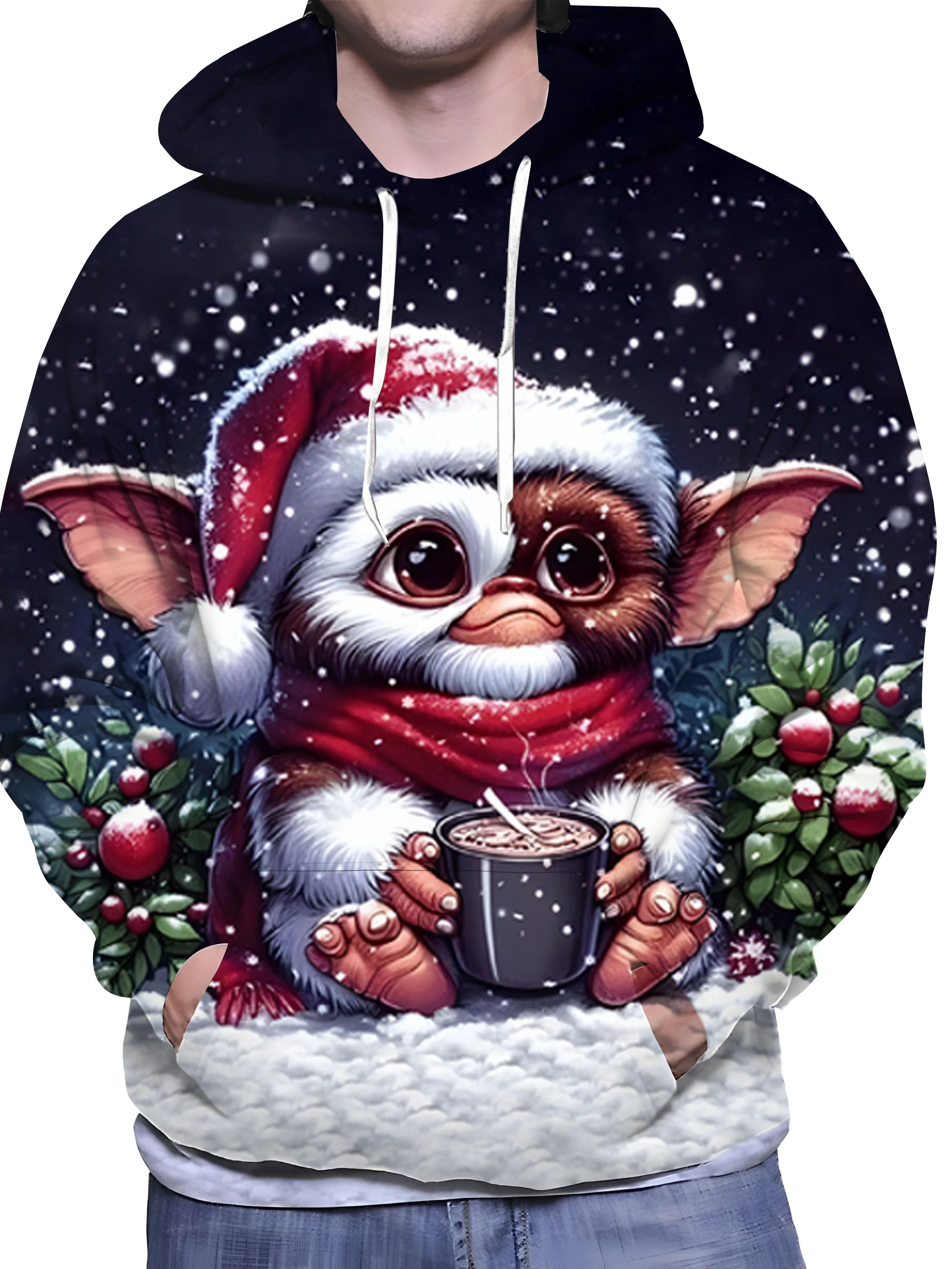 

Funny Colorful Santa Claus 3D Print Hoodies For Men Autumn And Winter Leisure Fashion Cartoon Y2k Christmas Element Sweatshirts