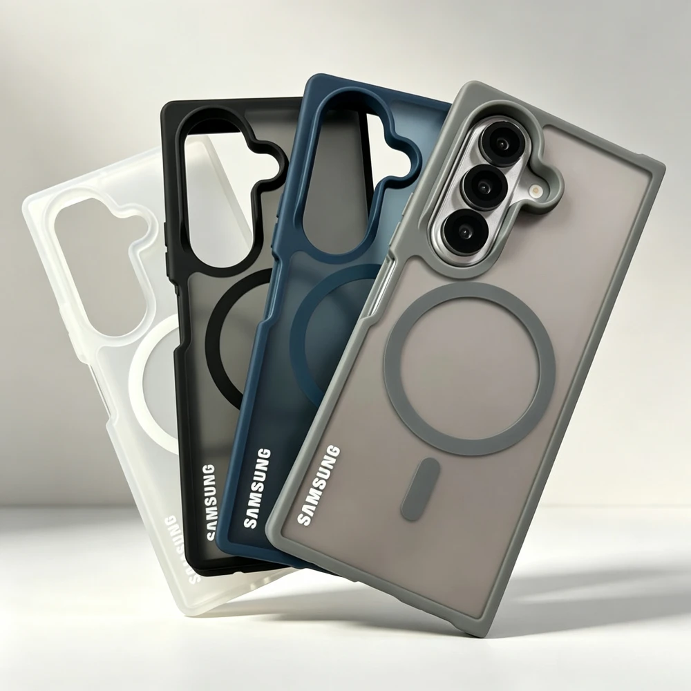 Skin Feel Conjoined Magnetic Phone Case For Samsung Galaxy Z Fold 8Ultra 8 7 6 Translucent For Magsafe Charging Protection Cover