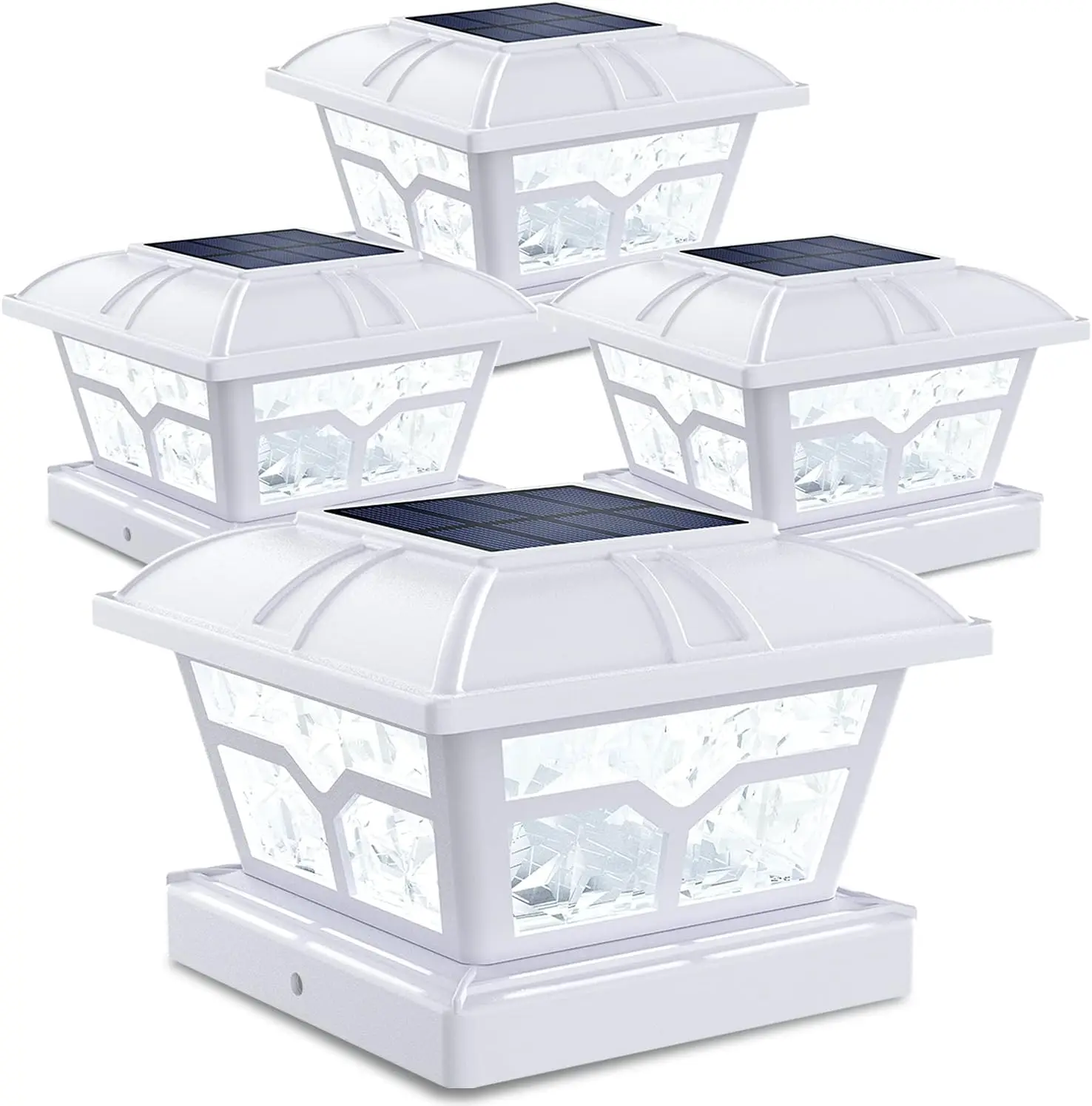 

Solar Post Cap Lights Outdoor 2 Color Modes 8 LEDs for 4x4 5x5 6x6 Posts Fence Deck Patio Decoration Warm & Cool White