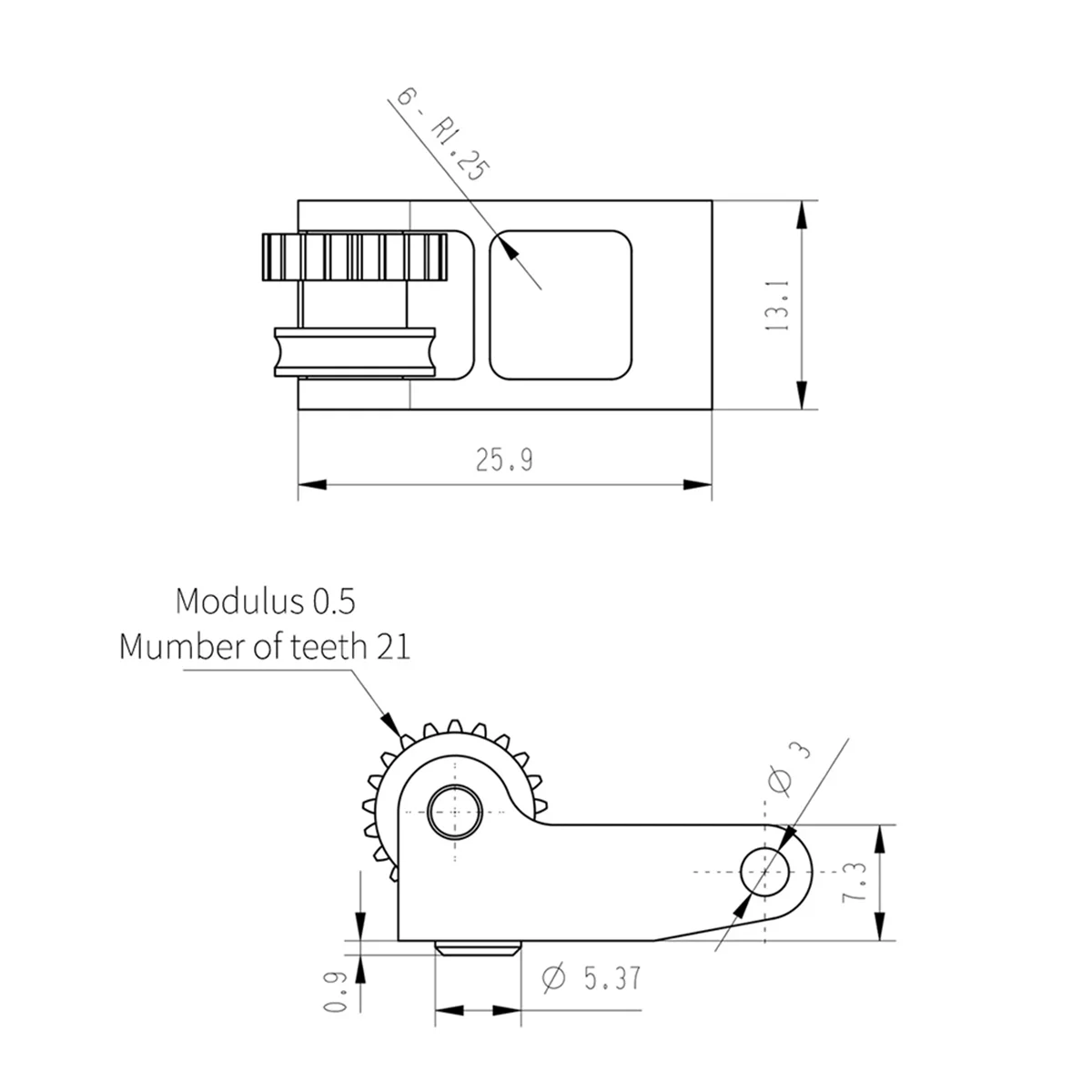 Upgrade Hardened Steel Extruder Gear Assembly for Bambu Lab P1S P1P X1 Carbon X1C 3D Printer Accessories Yellow+Black