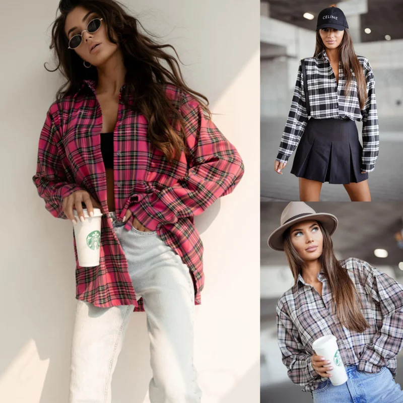 

2025Hot-Selling Autumn Women's Fashion2025Hot-Selling British Style Long Sleeve Turn-Down Collar Button Shirt 882465