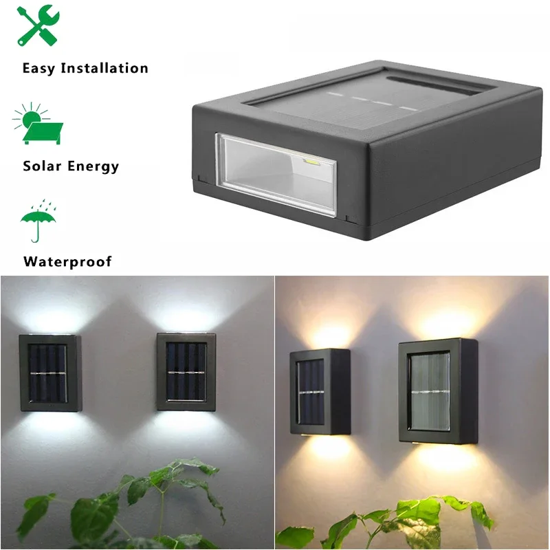 Spot lumineux solaire haut et bas, imperméable, éclairage d'extérieur, luminaire décoratif, idéal pour un jardin ou une rue, 62 diodes