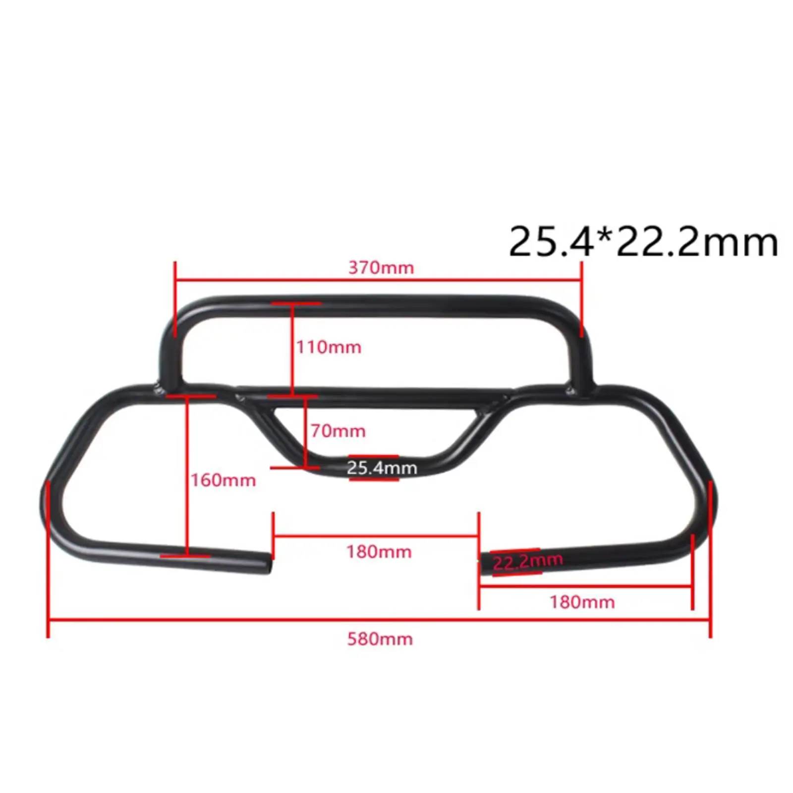 Mountain Bike Handlebar Aluminum Alloy 25.4mm Butterfly Ergonomic Bar Easy Install for Touring and MTB