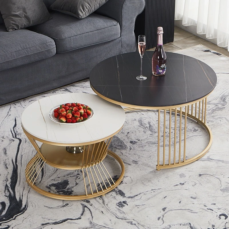 

light luxury apartment coffee table round living room simple classic Coffee table creative lounge kaffeetische home furniture