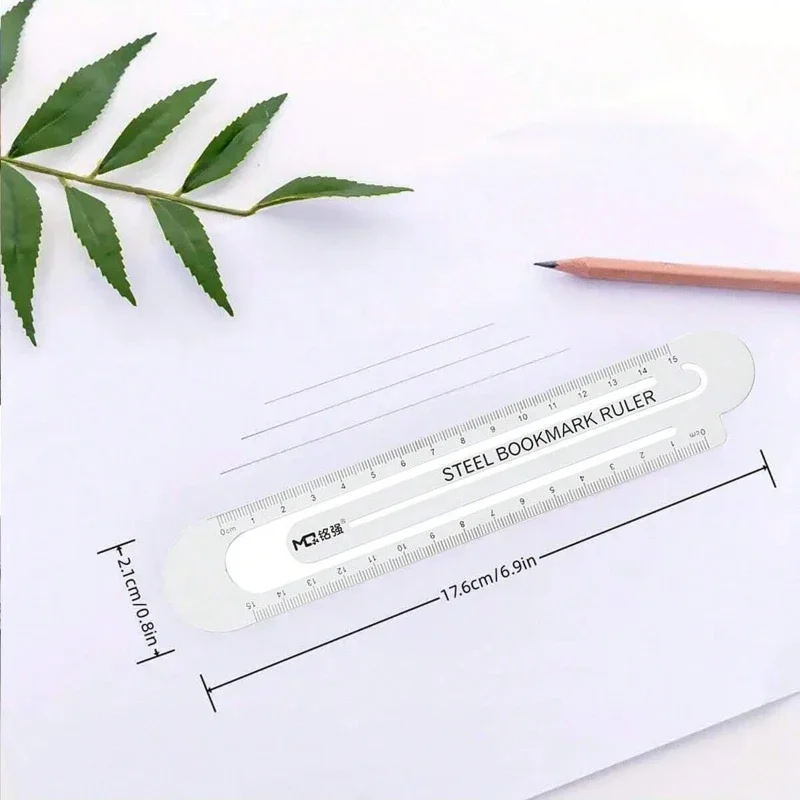 1 Piece/Metal Ruler, Dual Purpose Bookmark Ruler, Black and White Bookmark, Flexible Bookmark for Various Books