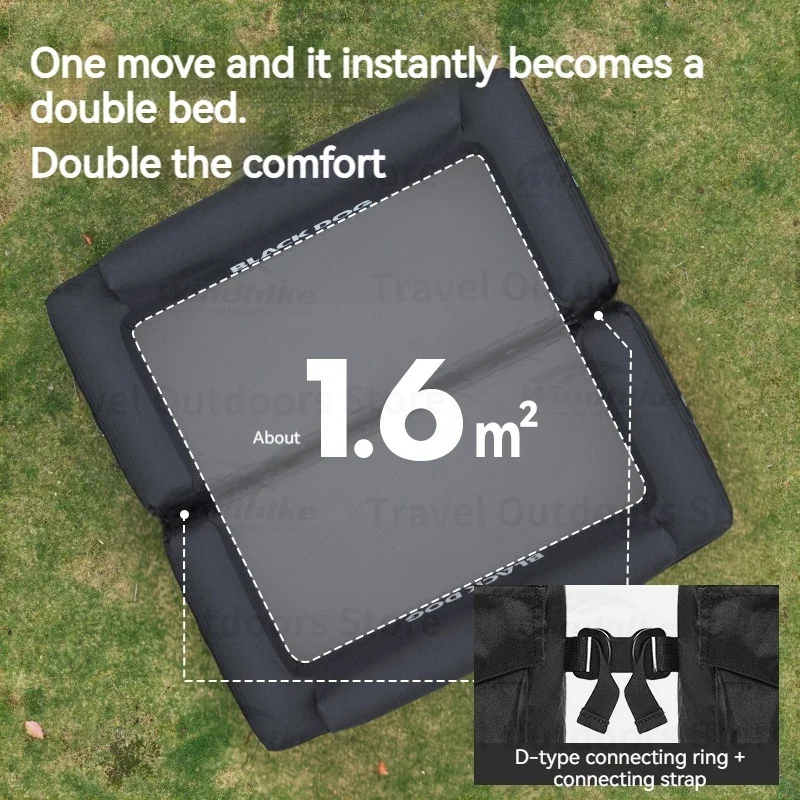 BLACKDOG EXT Automatic Double Inflatable Sofa Built-in Pump Portable Camping Leisure Air Mattress Bed Drop-Stitch Construction