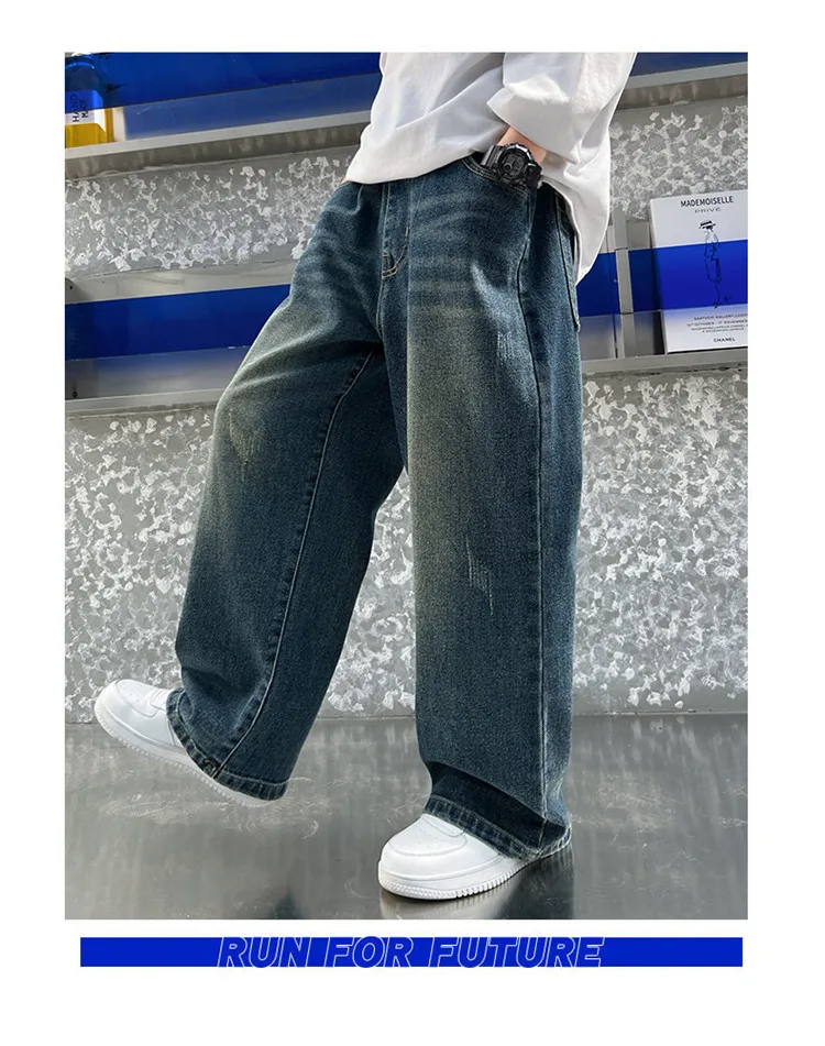 Street-Style Kinder-Jeans mit Bunten Prints für Teenager-Mädchen, Modische Hip-Hop-Tanz-Jeans, Trendige Hiphop-Denim-Hosen für Kinder – Detail 3