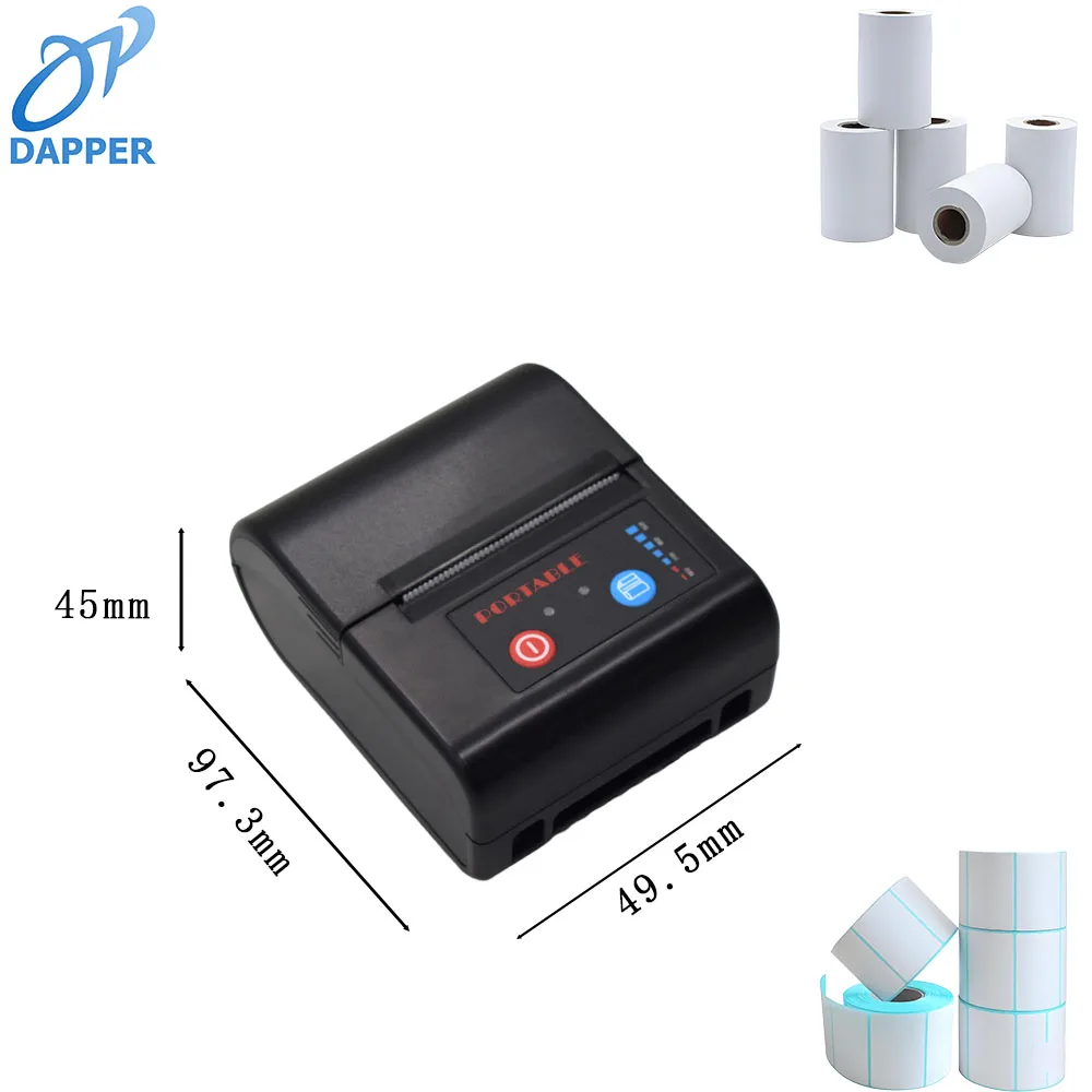 

58 мм ручной беспроводной портативный принтер Bluetooth мини термопринтер чеков совместимая этикетка машина для нумерации бумажных билетов