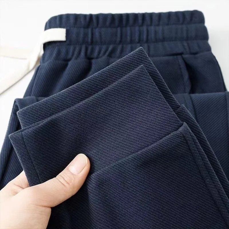 Men Women Plus Size Heavyweight Twill Jogger Pants Loose Drawstring Casual Sports Trousers