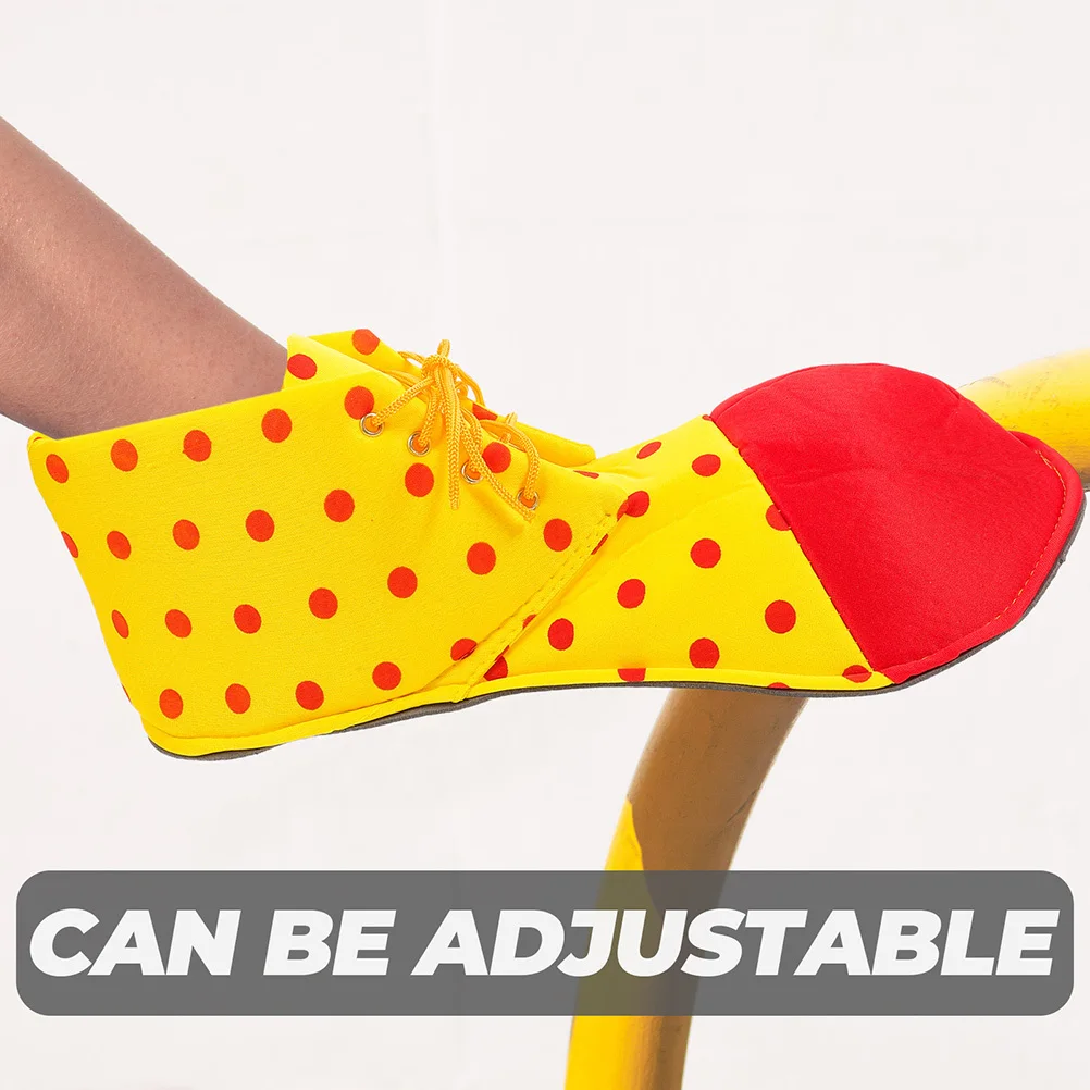 

1Pair Clown Shoes Exquisite PU Material Comfortable Fit Big Size Perfect for Clown Cosplay Show Party Props Halloween Supplies