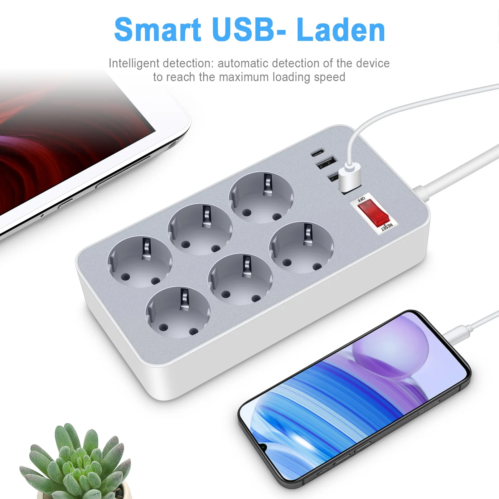 EU Plug AC Outlet Power Strip Multi -tap outlet USB Korean Plug extension Cable USB socket for home network filter 220v