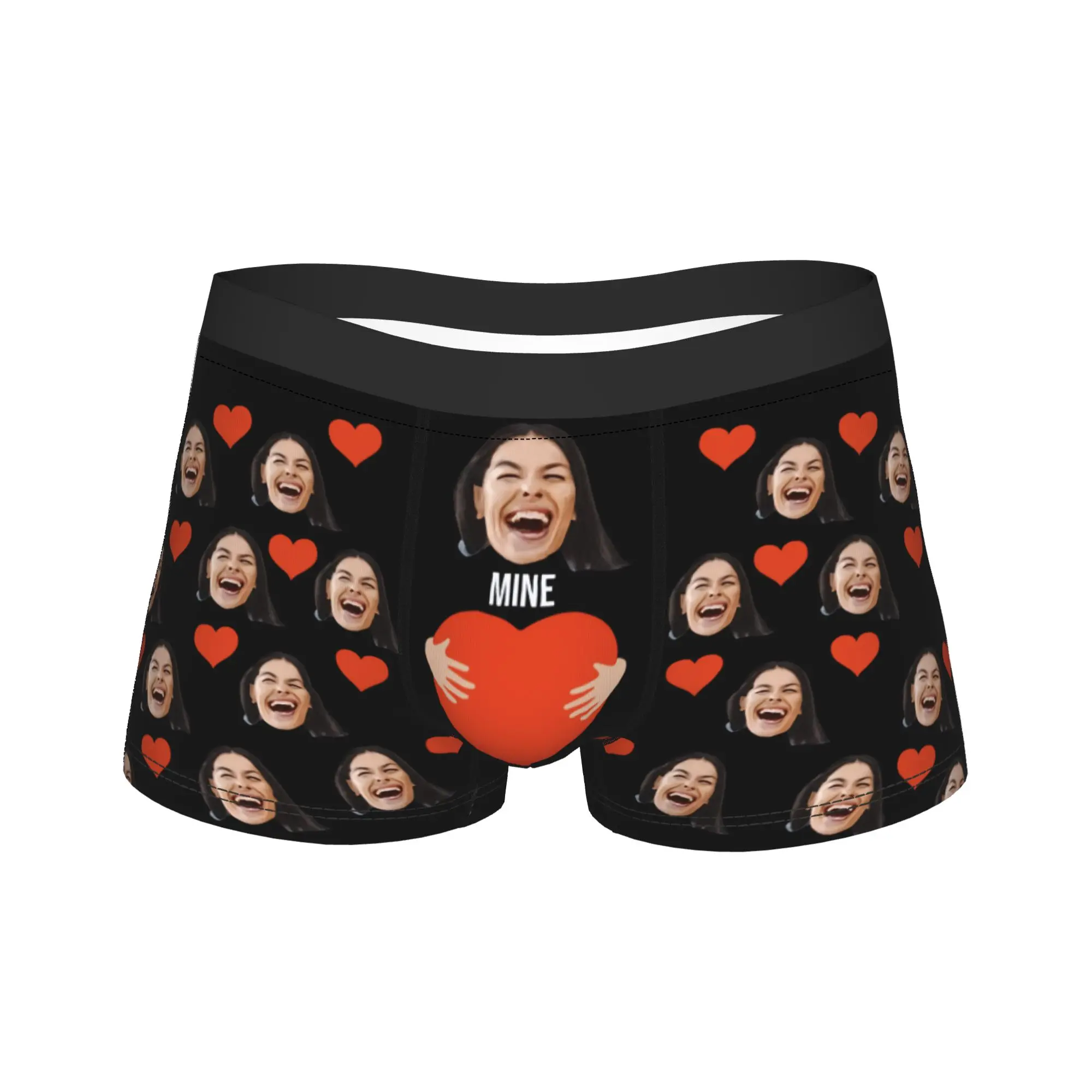 Sexy Boxer Valentine's Day Mine Love Customized Shorts Panties Briefs Men Underwear Custom DIY Soft Underpants for Homme S-XXL