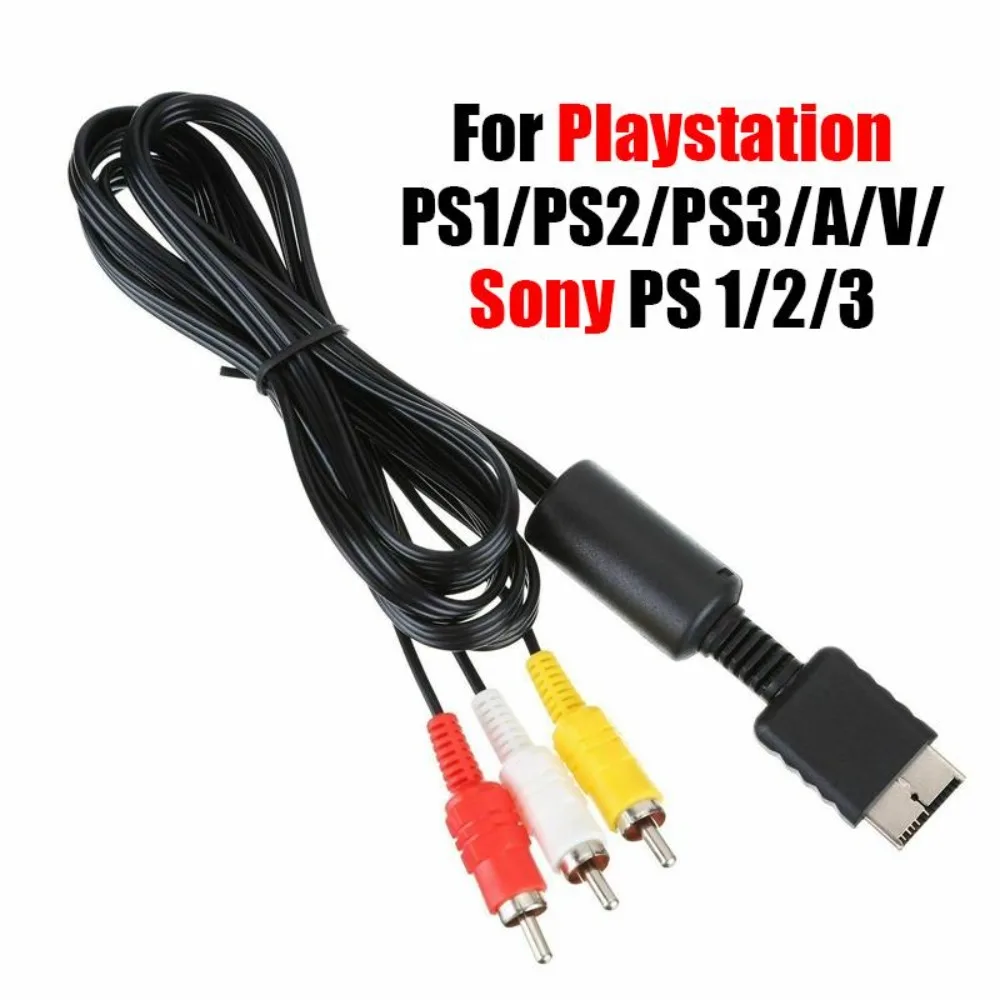 Useful for Playstation PS1 PS2 PS3 6FT Cable Cord Wire Audio Video AV Cable TV Lead Cable Cord RCA